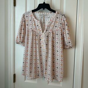 Loft Geometric Blouse. Medium